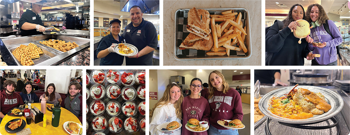 collage of social media photos from Dining Services